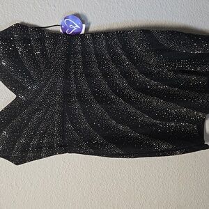 Black Glittery Spaghetti Strap Dress
